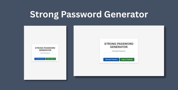 Strong Password Generator html css JavaScript digital product online